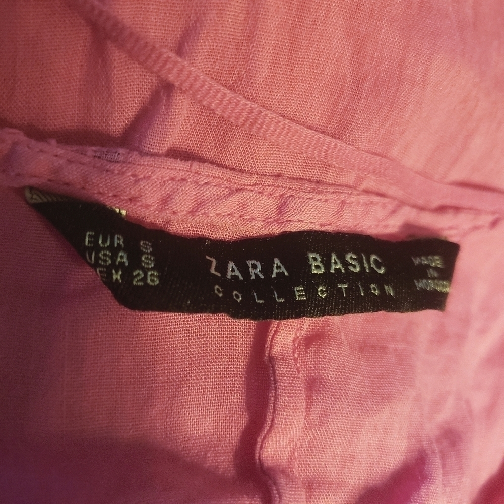 Zara Basic Collection Pink Button Up Long Sleeve … - image 3